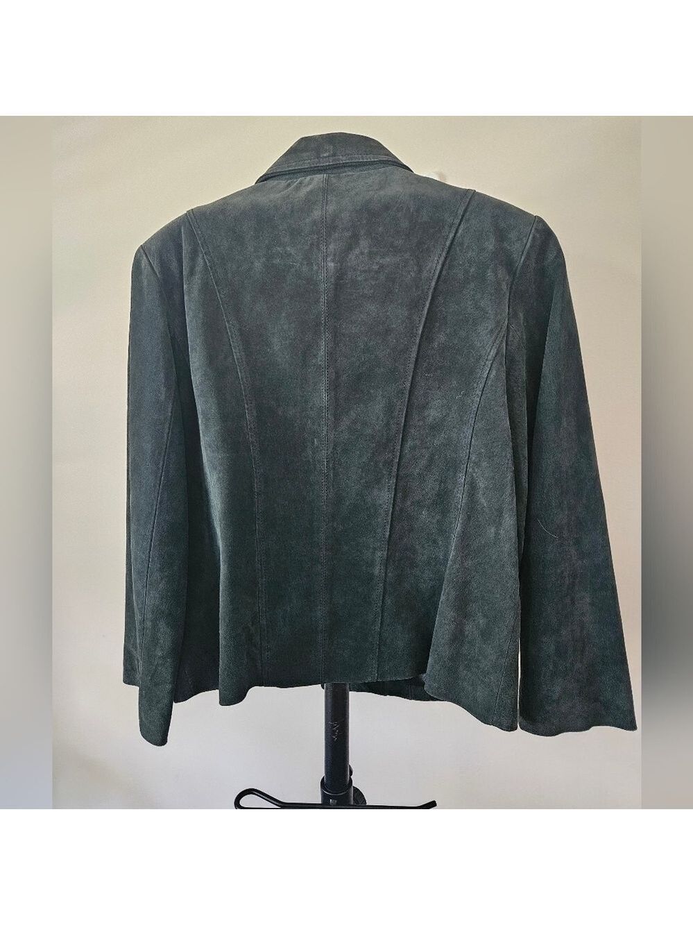 MONTANACO WOMEN'S GENUINE LEATHER (SUEDE) DARK GREEN ZIP-UP JACKET SIZE SMALL - Picture 10 of 13